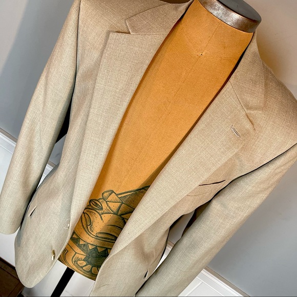 vintage macy’s club room wool silk linen blazer
